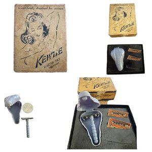 Vintage KEWTIE Safety Razor Set 1930s/40s Original Box w/Blades Retro